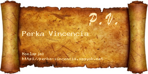 Perka Vincencia névjegykártya